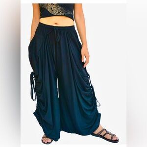Unisex Convertible Harem Pants Palazzo Dhoti Style 2 Pockets Large/Extra Large